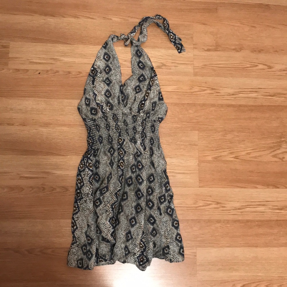 Parker Halter Snake Print Silk Dress